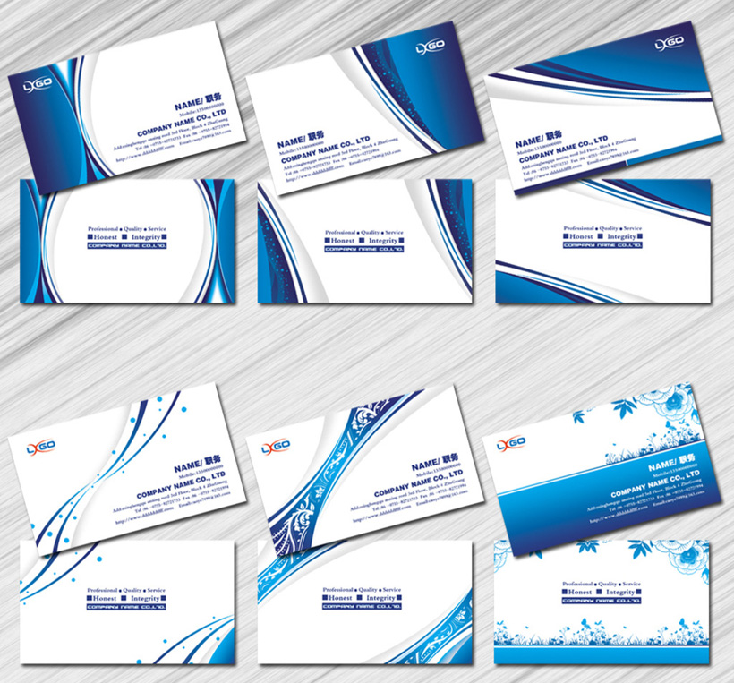 经典蓝色名片设计PSD素材 - 爱图网设计图片素材下载